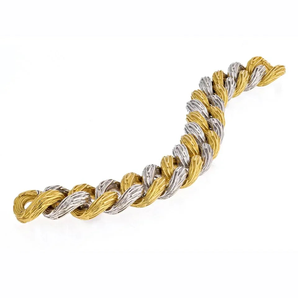 Van Cleef & Arpels Circa 1970's 18K Two Tone Link Bracelet - The Back Vault