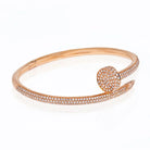 Cartier Juste Un Clou 18K Rose Gold All Diamond Pave Size 15 Bracelet - The Back Vault