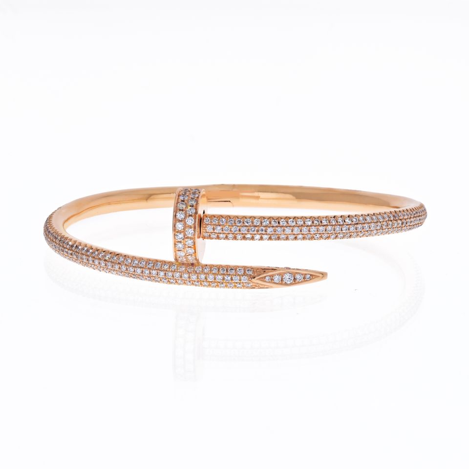 Diamond 18K Gold Nail Bracelet - Vintage Bracelets by Cartier Juste Un Clou Jewelry