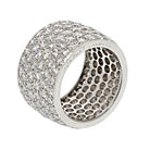 Van Cleef & Arpels Platinum 6.75 carat Pave Multi Row Diamond Cluster Ring - The Back Vault