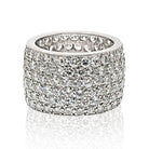 Van Cleef & Arpels Platinum 6.75 carat Pave Multi Row Diamond Cluster Ring - The Back Vault