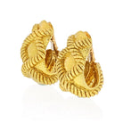 David Webb 18K Yellow Gold X Motif Hammered Clip-On Earrings - The Back Vault