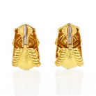 David Webb 18K Yellow Gold X Motif Hammered Clip-On Earrings - The Back Vault