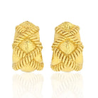 David Webb 18K Yellow Gold X Motif Hammered Clip-On Earrings - The Back Vault