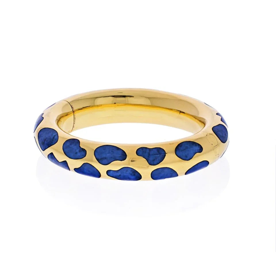 Tiffany & Co. 18K Yellow Gold Blue Lapis Bangle Bracelet - The Back Vault