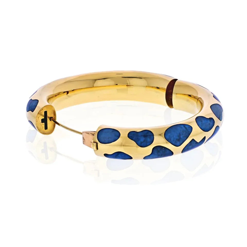 Tiffany & Co. 18K Yellow Gold Blue Lapis Bangle Bracelet - The Back Vault