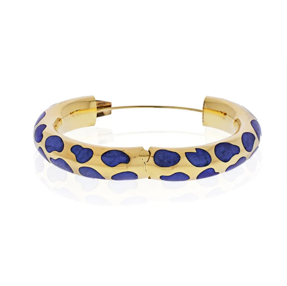 Tiffany & Co. 18K Yellow Gold Blue Lapis Bangle Bracelet - The Back Vault