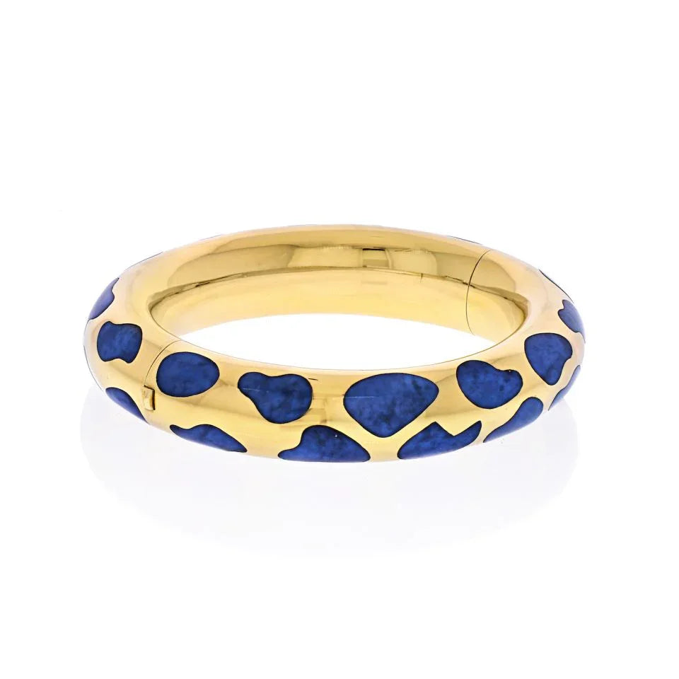 Tiffany & Co. 18K Yellow Gold Blue Lapis Bangle Bracelet - The Back Vault