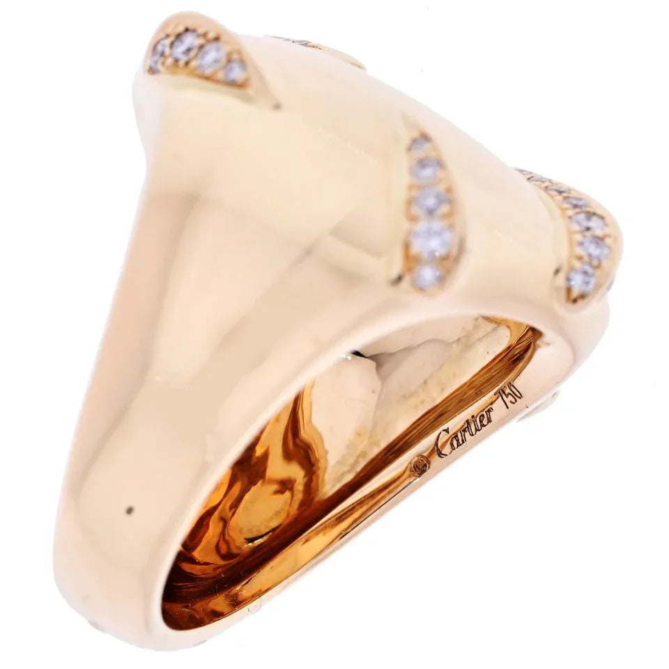 Cartier 18K Yellow Gold Panthere Claw Diamond Ring - The Back Vault