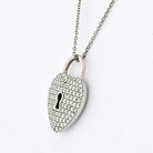 Tiffany & Co. Platinum Diamond Heart Lock Design Pendant - The Back Vault