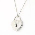 Tiffany & Co. Platinum Diamond Heart Lock Design Pendant - The Back Vault