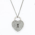 Tiffany & Co. Platinum Diamond Heart Lock Design Pendant - The Back Vault