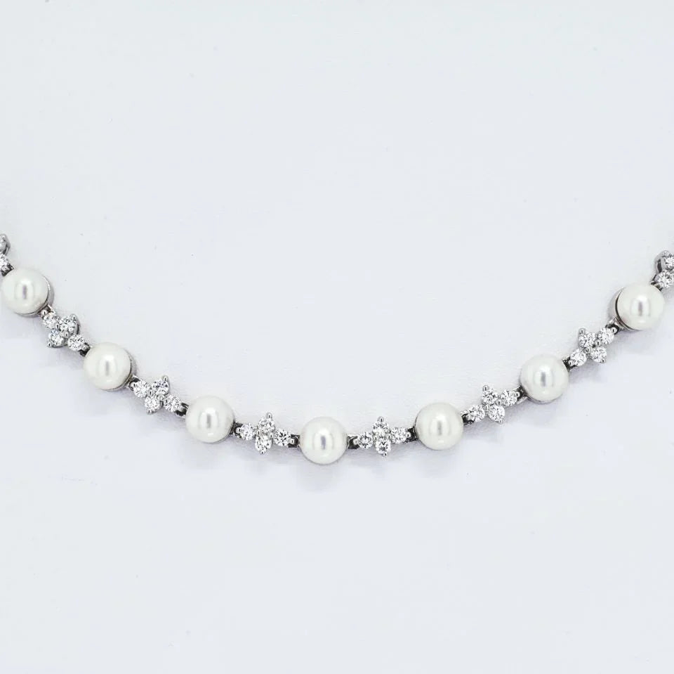 Tiffany & Co. Platinum Diamond And Pearl Necklace - The Back Vault