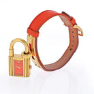 Hermes Salmon Coral Dial Kelly Strap Women Watch - The Back Vault