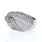 18K White Gold 10 Carat Diamond Cluster Crossover Ring - The Back Vault