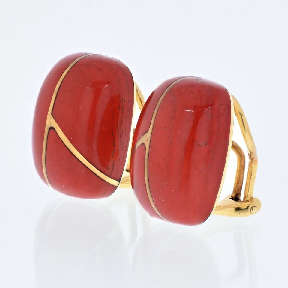 Tiffany & Co. 18K Yellow Gold Angela Cummings Jasper Earrings - The Back Vault