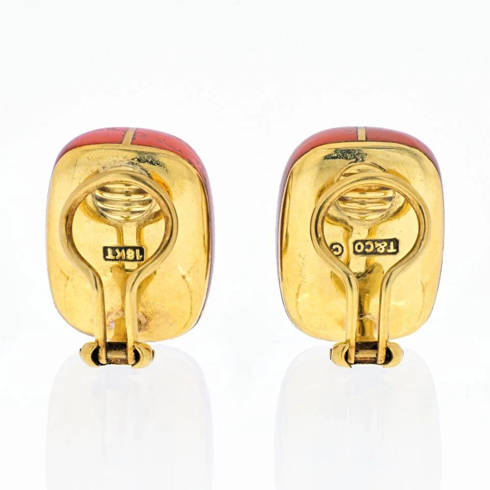Tiffany & Co. 18K Yellow Gold Angela Cummings Jasper Earrings - The Back Vault