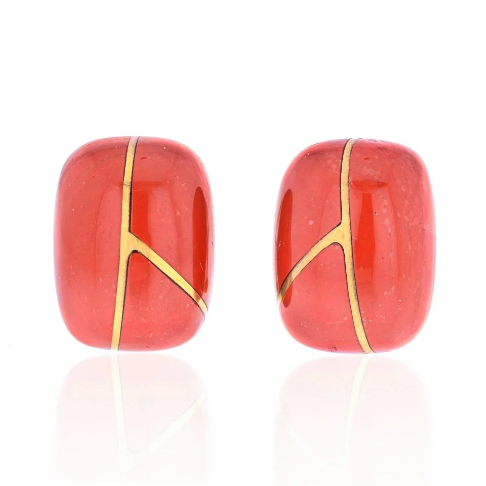 Tiffany & Co. 18K Yellow Gold Angela Cummings Jasper Earrings - The Back Vault