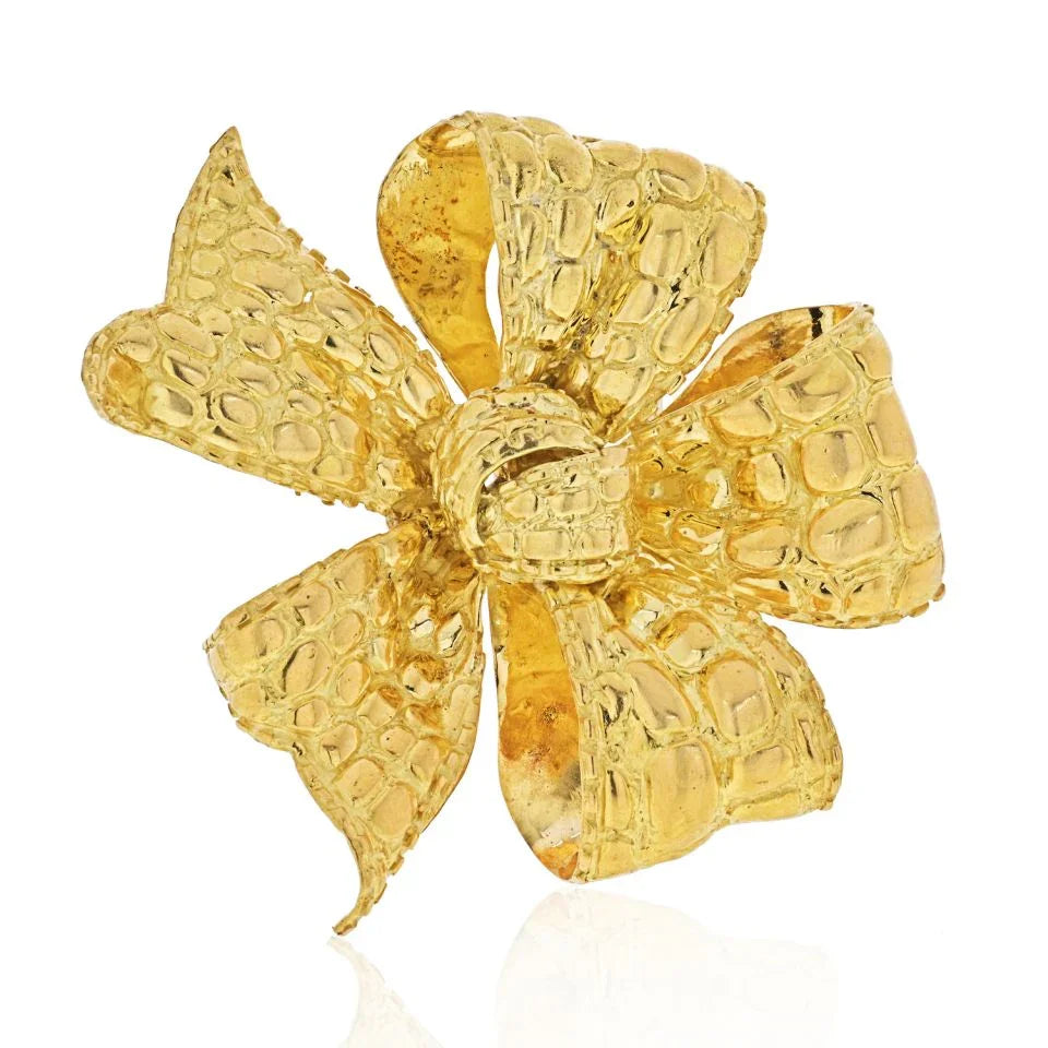Tiffany & Co. 18K Yellow Gold Bow Brooch - The Back Vault