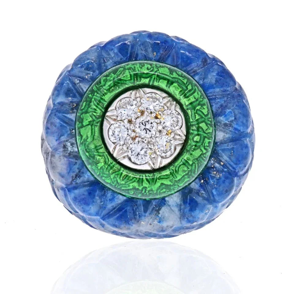 David Webb Platinum & 18K Yellow Gold Ring - The Back Vault