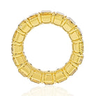 14.28 Carats Fancy Yellow Cushion Cut 18K Yellow Gold Eternity Band - The Back Vault