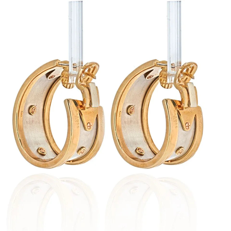 Cartier 18K Two Tone Walking Elephant Earrings - The Back Vault