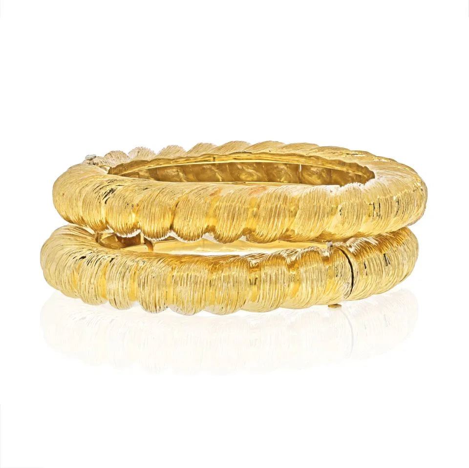 Tiffany & Co. 18K Yellow Gold Two Matching Vintage Bangle Bracelets - The Back Vault