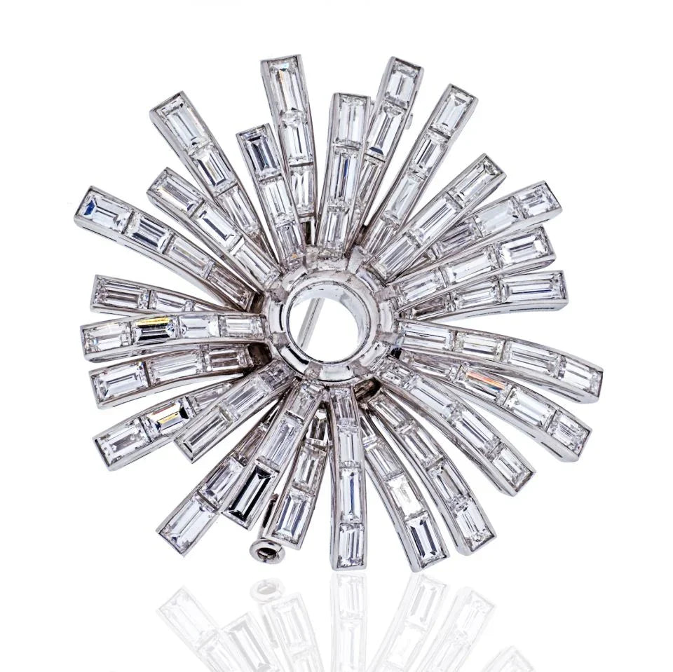 Bvlgari Platinum 1960's Diamond Setting for a Brooch - The Back Vault