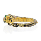 David Webb Platinum & 18K Yellow Gold Diamond And Black Enamel Tiger Bracelet - The Back Vault