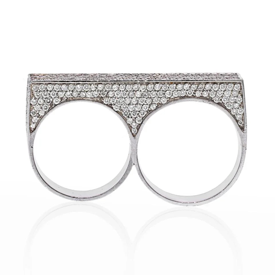 7.28 cttw Platinum Men's Double Knuckle Diamond Ring - The Back Vault