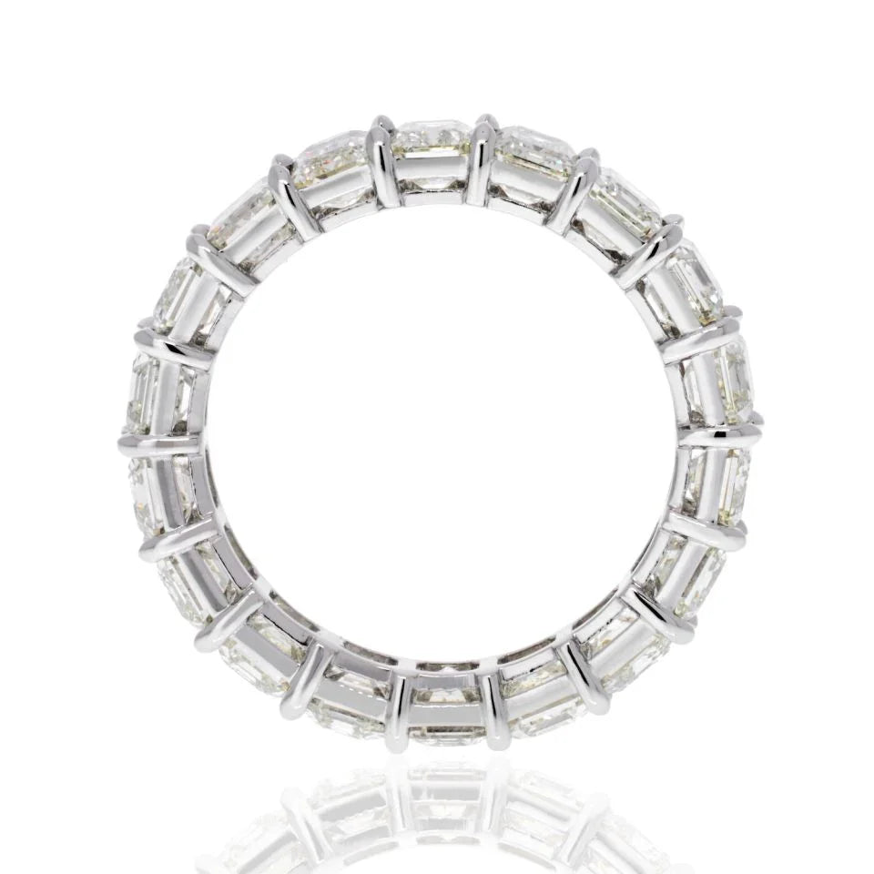 9.75 Carat Emerald Cut Handmade Diamond Eternity Band - The Back Vault