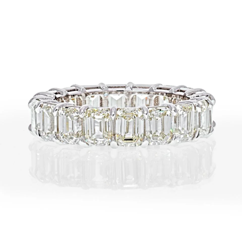 9.75 Carat Emerald Cut Handmade Diamond Eternity Band - The Back Vault