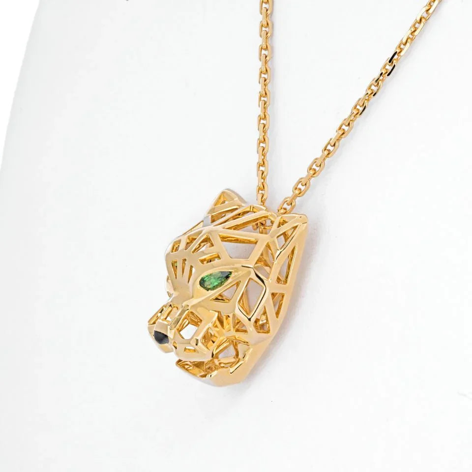 Cartier 18K Yellow Gold Skeleton Panthere On A Chain Necklace - The Back Vault