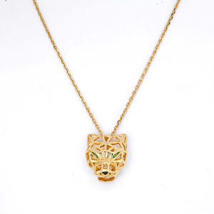 Cartier 18K Yellow Gold Skeleton Panthere On A Chain Necklace