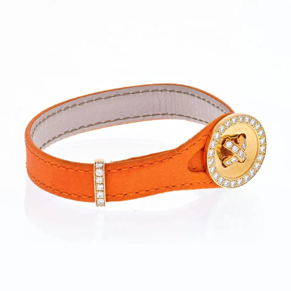 Van Cleef & Arpels 18K Yellow Gold And Diamond Boutonnière Bracelet - The Back Vault