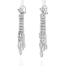 Platinum 27 Carat Diamond Hanging Chandelier Estate Earrings - The Back Vault