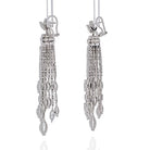 Platinum 27 Carat Diamond Hanging Chandelier Estate Earrings - The Back Vault