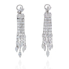 Platinum 27 Carat Diamond Hanging Chandelier Estate Earrings - The Back Vault