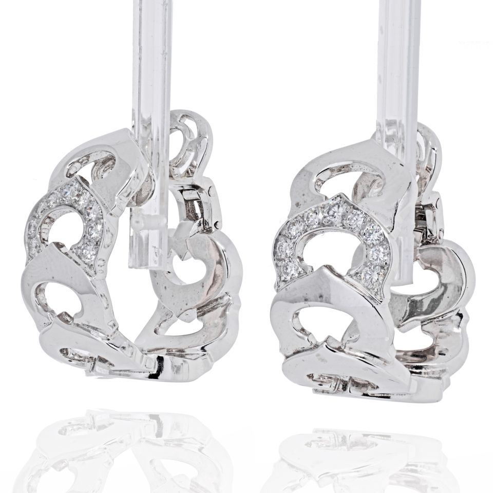 Diamond Double C Hoop Earrings