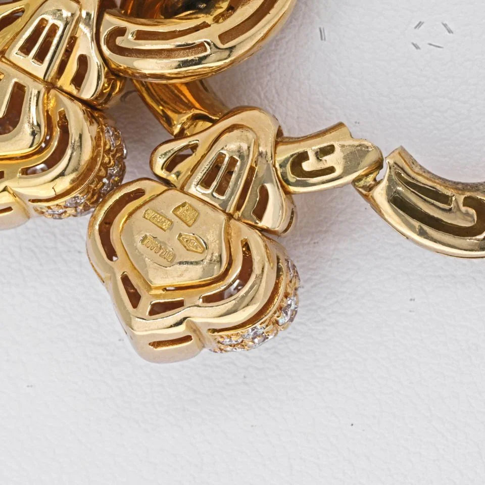 Bvlgari 18K Yellow Gold 50 Carat Diamond Chandra Curb Link Necklace - The Back Vault