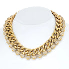 Bvlgari 18K Yellow Gold 50 Carat Diamond Chandra Curb Link Necklace - The Back Vault