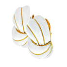 18K Yellow Gold White Enamel Swirl Earrings - The Back Vault