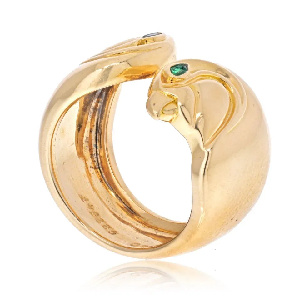 Cartier 18K Yellow Gold Falcon Head Anoubois Ring - The Back Vault