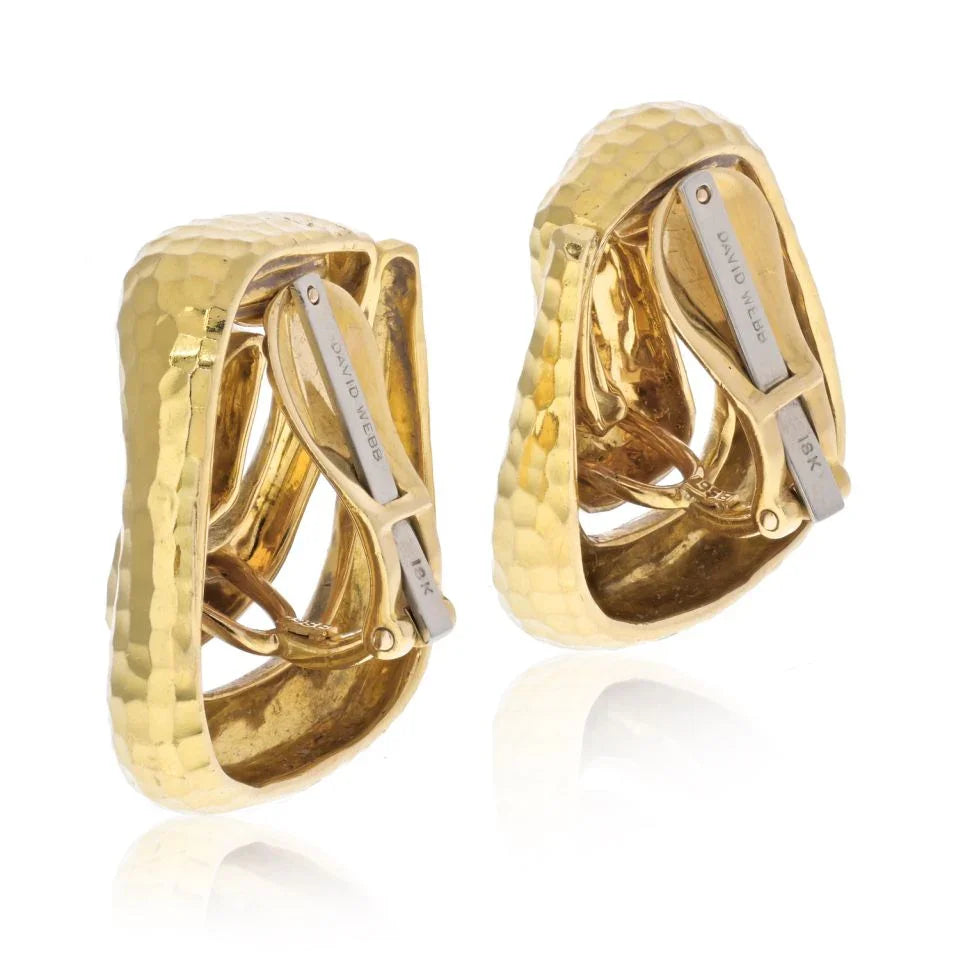 David Webb 18K Yellow Gold Swirl Earrings - The Back Vault