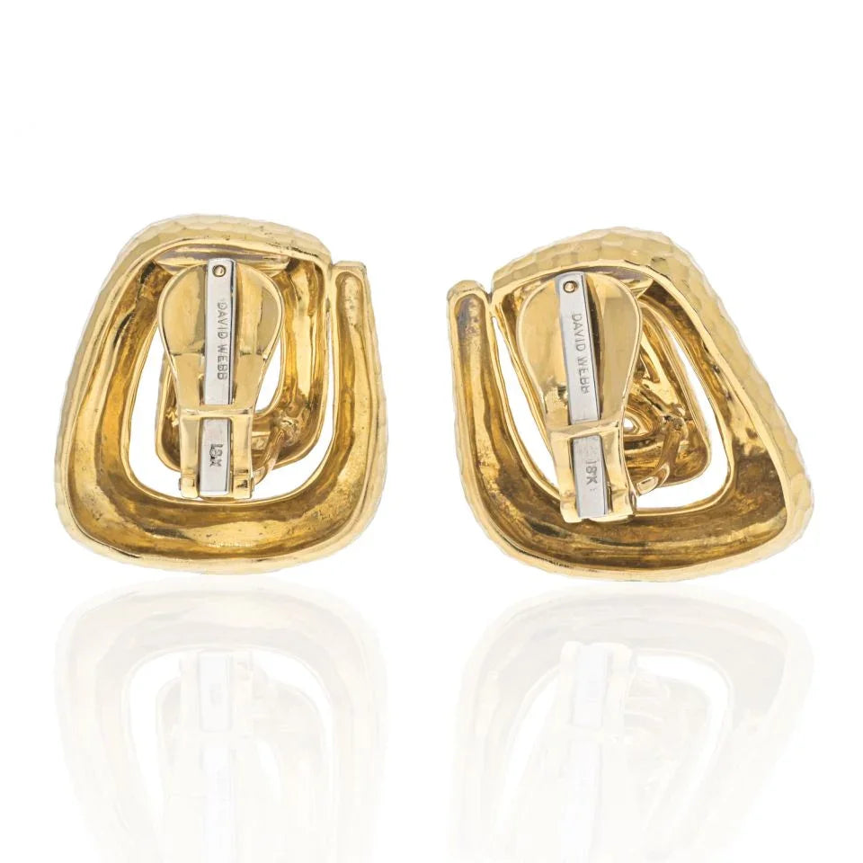 David Webb 18K Yellow Gold Swirl Earrings - The Back Vault