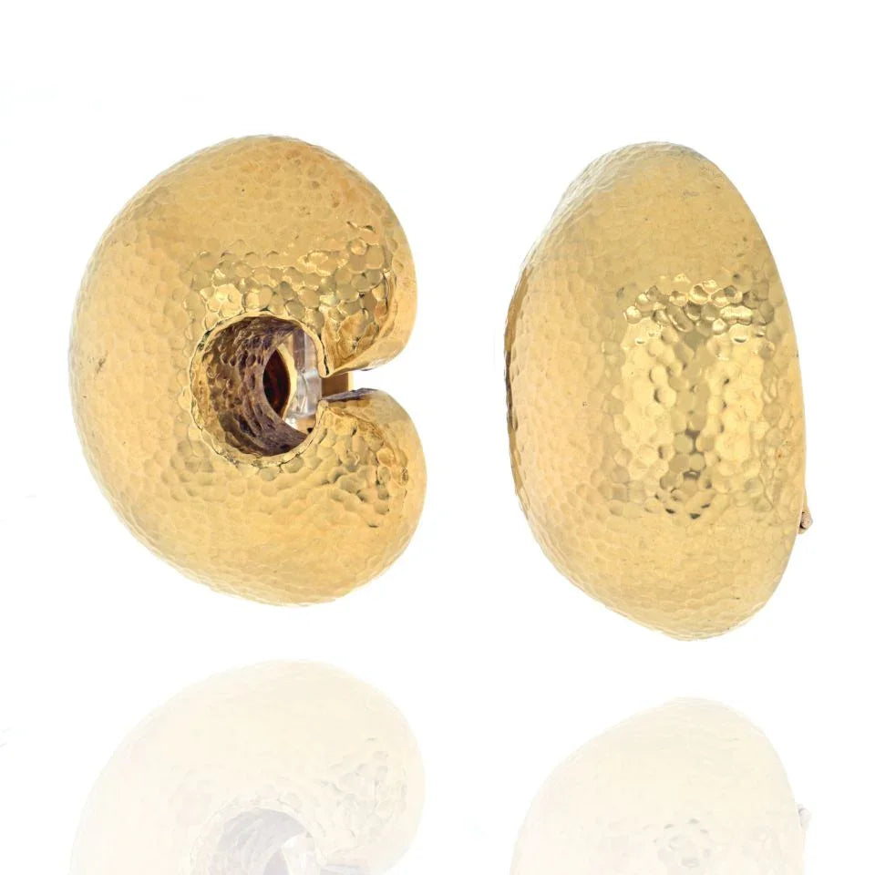 David Webb 18K Yellow Gold Crescent Oversized Earrings - The Back Vault