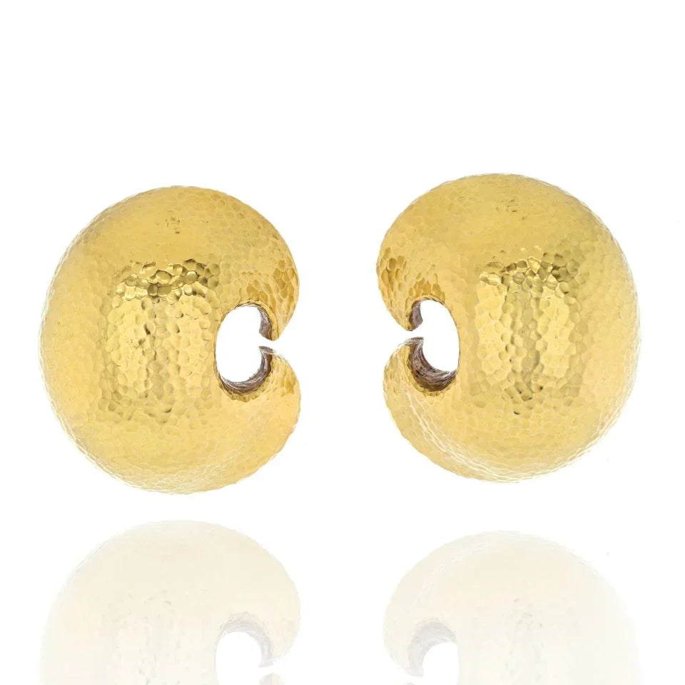 David Webb 18K Yellow Gold Crescent Oversized Earrings - The Back Vault