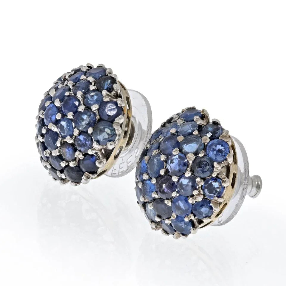 Sapphire Cluster Stud Earrings - The Back Vault