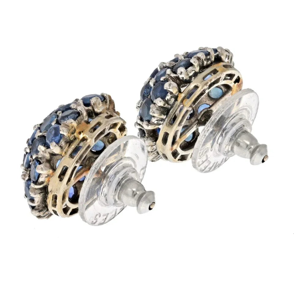 Sapphire Cluster Stud Earrings - The Back Vault