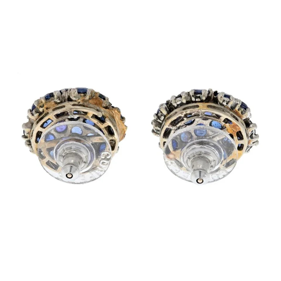 Sapphire Cluster Stud Earrings - The Back Vault
